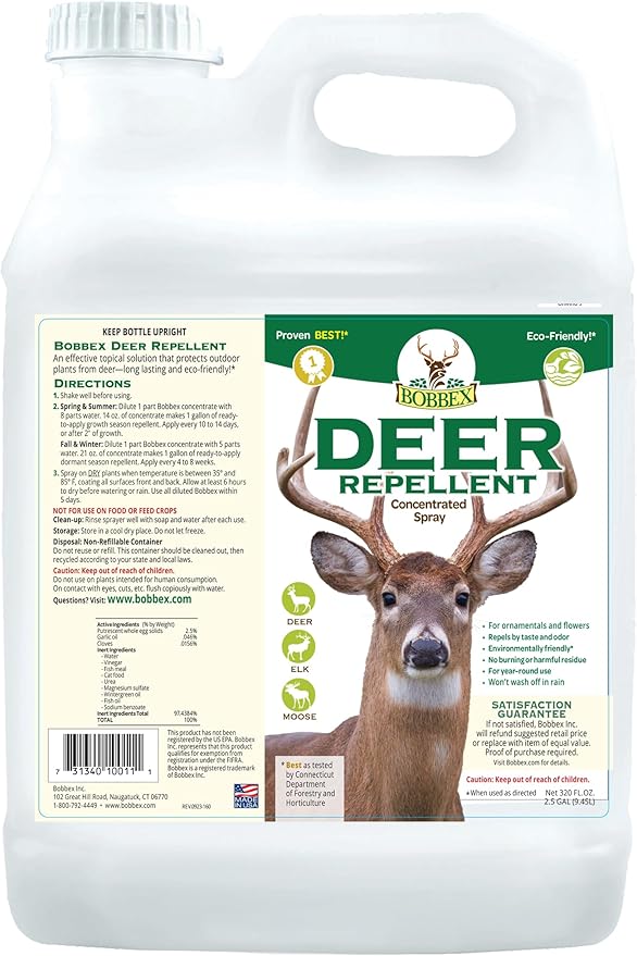 Concentrated Deer Repellent - Bobbex | Deer Elk and Moose Deterrent Concentrate (2.5 gal.) YF-43QX-BOCA