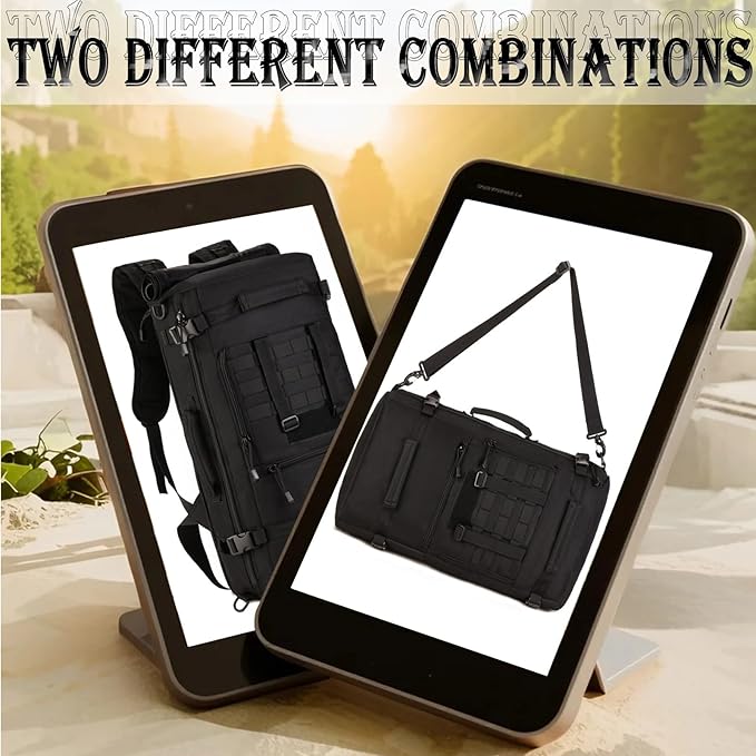 50L Multi-Function Tactical Handbag Outdoor Camping Large Messenger Bag Hiking Portable Storage Backpack(Black)