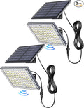 JACKYLED Solar Lights for Outside with Motion Sensor 113 Bright LEDs 9000K Solar Flood Lights Outdoor Waterproof Dusk to Dawn Solar spot Lights Solar Security Lights with 16.4ft Cable 2 Pack