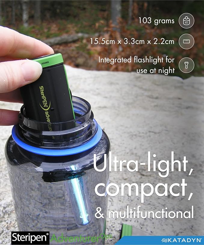 SteriPen Adventurer Opti UV Water Purifier for Backpacking Camping &amp Travel