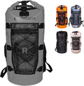 Rockagator Kanarra 90L Waterproof Backpack for Camping Hiking Mountaineering Backpacking Hunting Fishing Canoeing Outdoor Activities The Wet Outdoors - Large Capacity Roll Top Closure Gray