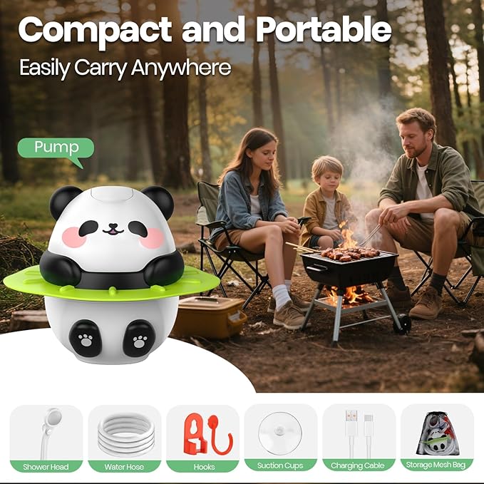 Portable Camping Shower 10500mAh Camp Shower with 3 Spray Modes IPX7 Waterproof Outdoor Shower Perfect for Hiking Beach Pets &amp Car Wash