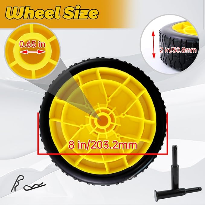 Generator Wheel Kit Compatible with Champion 2800-4750w with Folding Handle and Never-Flat Tires Generator Replacement Parts 40065