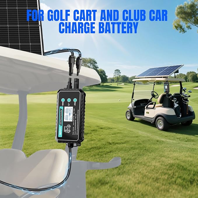 10A Waterproof Boost MPPT Solar Charge Controller Solar Panel for LiFePO4 Gel Batteries Solar Charge 48 Volt Golf Cart BatteriesElectric Bike Electric SkateboardElectric Surfboard Batteries etc