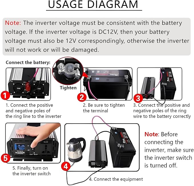 6000W Solar Hybrid Inverter 12V/24V/48V/60V/72V/96V DC to 110V/220V Pure Sine Wave Power Inverter With 2 AC Outlets LCD Display For Lead Acid/Lithium Batteries for Off-Gird/Home/Shed96V-220V