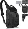 DBTAC Tactical Personal Defense EDC Bags &amp Packs | 10L Military Shoulder Backpack with Sling for Concealed Carry Range Travel Hiking Outdoor Sports (Black)