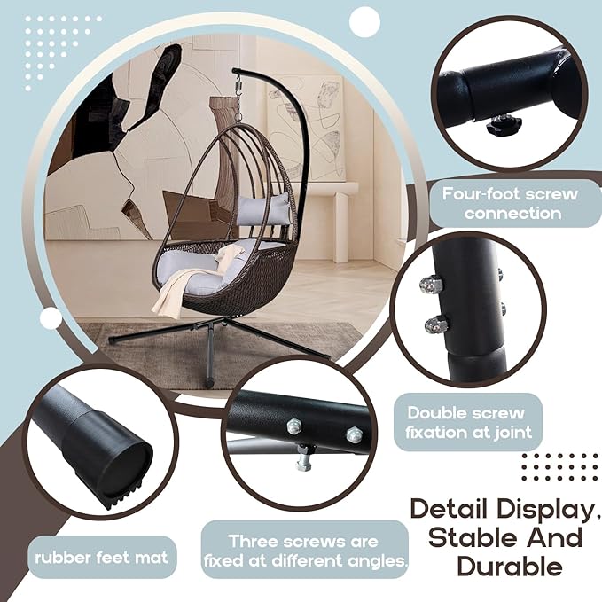 Hammock Stand Only Hanging Chair Stand Only Heavy Duty Swing Chair Stand Outdoor Indoor Egg Chair Stand Frame for Hanging Chair Porch