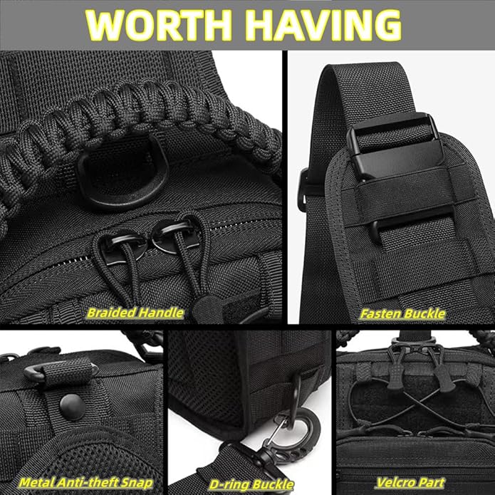 Tactical Sling Bag for Men Concealed Carry Crossbody Pack Gun Carry EDC BagMens Chest Pouch