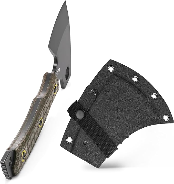 C1393 Camping Hatchet Survival AxeDC53 Steel Blade with Micarta Handle Multitool Axe Hex Wrenches with Kydex Sheaths for Chopping WoodGardeningOutdoor Camping Hiking(Green)