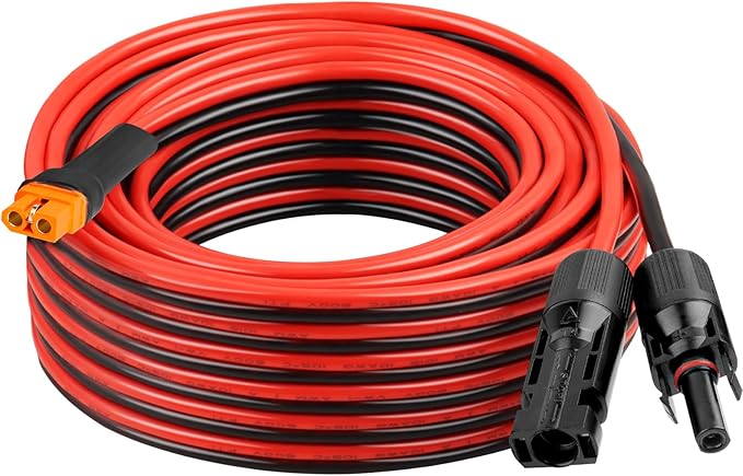 XRDS -RF Solar Panel Adapter Cable to XT60i 35FT - 10AWG XT60i Female Solar Cable Tinned Copper Wire with PVC Jacket XT60i Solar Extension Cable for Power Station and Portable Generator