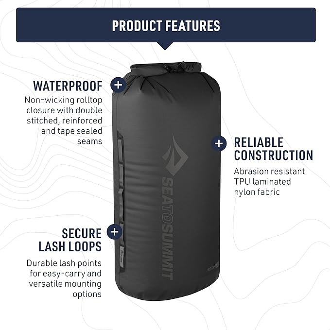 Sea to Summit Big River Dry Bag Heavy-Duty Dry Storage 20 Liter Jet Black