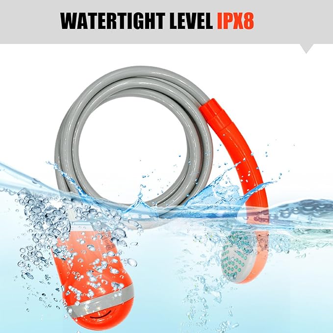 OrangePortable Outdoor ShowerHandheld Shower HeadSmall and LightEasy to CarrySimple to UseSuitable for Outdoor Camping ShowerPet WashingCleaning Basket