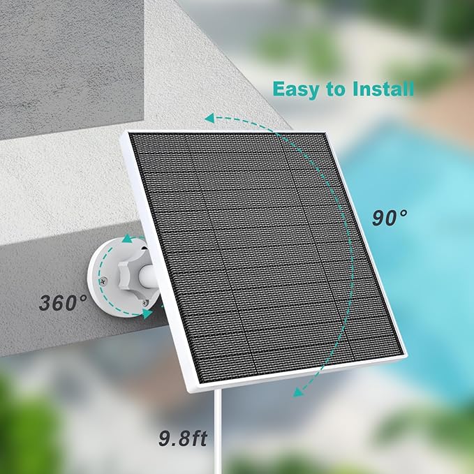 Solar Panel for Eufy Camera 5W Solar Panel Compatible with Eufycam 3/3C/2/2 Pro/2C/2C Pro/E/E20/E40/L20/L40 Solar Charger for Eufy Camera with USB-C Port Micro USB Adapter IP65 Waterproof 2 Pack