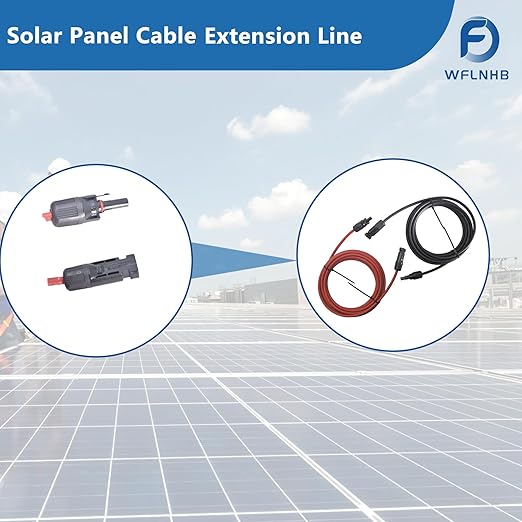 WFLNHB 15FT 10AWG Black + Red 10 Gauge Solar Panel Extension Cable Wire with Female and Male Connector Solar Connector