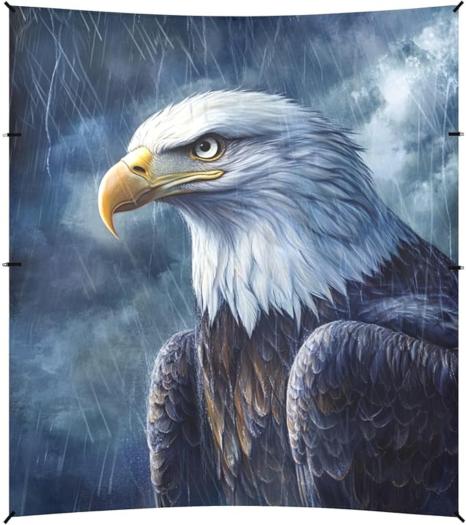 ALAZA Eagles Storm Rain Beach Tent Sun Shelter Portable Canopy Sunshade for Outdoor Camping Picnics Backyard Fun 10x9 ft