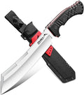 TIVOLI Heavy Duty Fixed Blade Chopper Knife Full Tang Outdoor Knife with 440C Steel Thick Spine Sheath Included for Camping Bushcraft Wood Processing