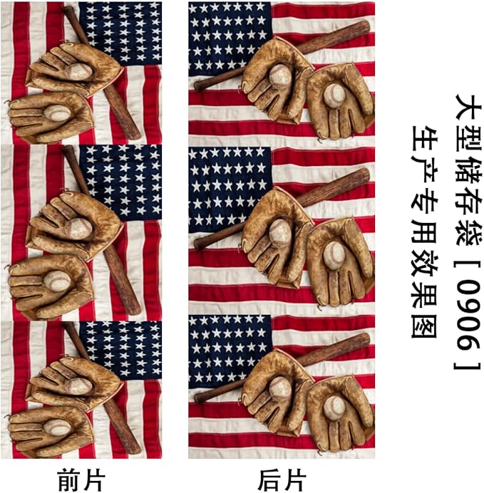 Large American Flag Storage Bags with Lid XL Blanket Clothes Storage Bins Foldable Organizers Storage Containers with Handle for Comforters Bed Sheets Pillows 4th of July Baseball