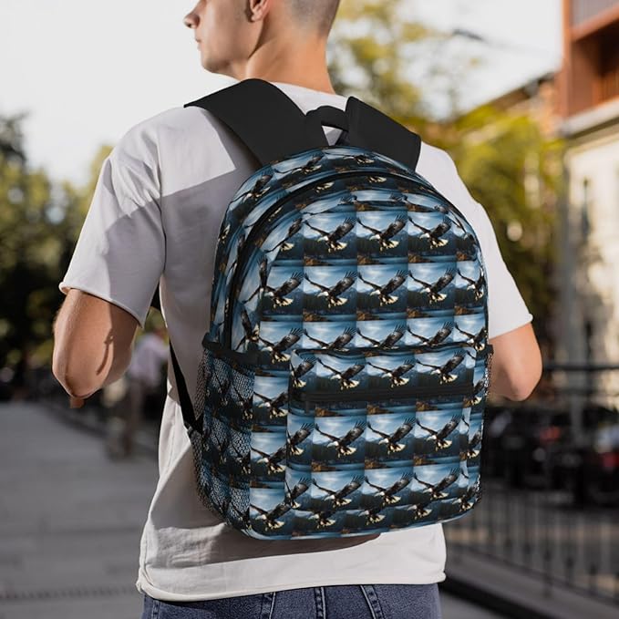Travel Backpack For Men Women Eagle At Hunting Printing Waterproof Lightweight Casual Backpack Bag 20l Large Computer Daypack