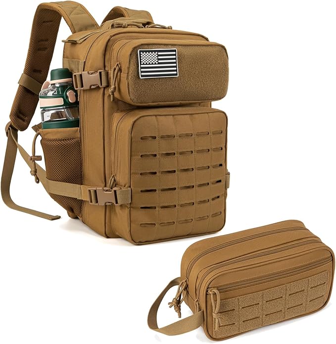 QT&ampQY 25L Tactical backpack &amp Tactical Toiletry Bag…