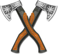 Custom Gift Forged Carbon Steel Viking Style Axe Bearded Axe with Rose Wood Shaft Tomahawk - Real Hatchet Best Gift for Anniversary Valentine's Day Birthday Premium Leather Sheath