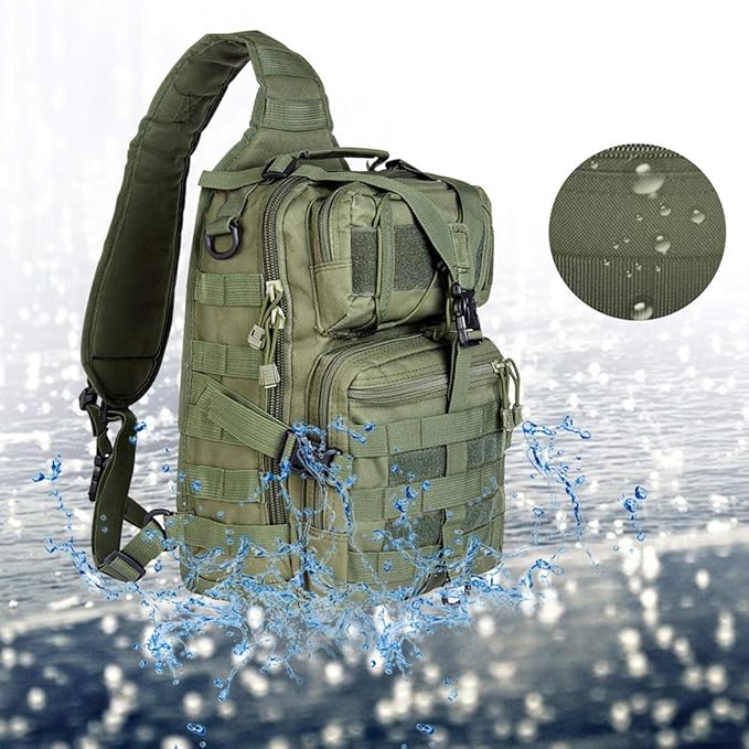 hopopower Tactical Sling Bag Sport Bag Military Rover Shoulder Backpack EDC Assault Range Bag Chest Pack Handbag Waterproof