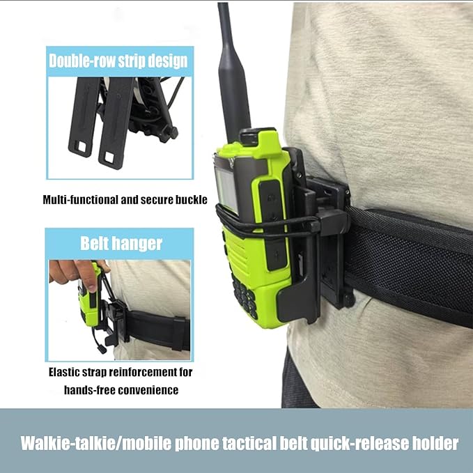 Tactical MOLLE Holder for Belt with Belt Metal Material Accessories Walkie Talkie Holder for Vest Or Pack