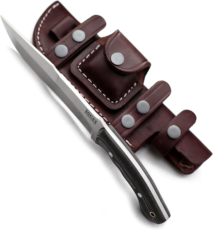 GCS Handmade D2 Steel Hunting Knife with Micarta Handle Full Tang Blade and Leather Sheath for Hunting Hunting Camping Survival EDC-GCS 959