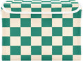 Green Checkerboard Square Grid Storage Box with Lid 1 PC Foldable Storage Bin with Lids Stackable Storage Bins Cube Closet Organizer Basket with Flip-Top Lid &amp Handles for Shoes Books Towels