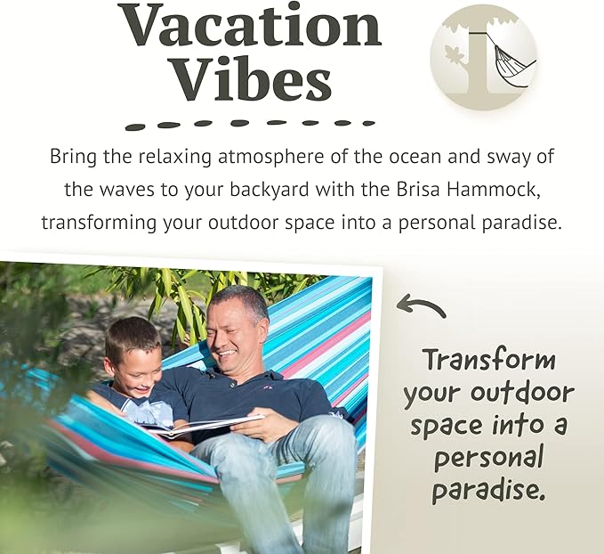 LA SIESTA Brisa Classic Hammock Handmade Weather-Resistant Tear-Resistant Hammock for Indoor &amp Outdoor Relaxation Size-King - Wave