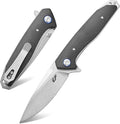 Eafengrow EF972 Folding Knife D2 Steel Blade Micarta Handle Pocket Knife Folder for Outdoor Camping Hiking Working EDC Tool Knife(Black)