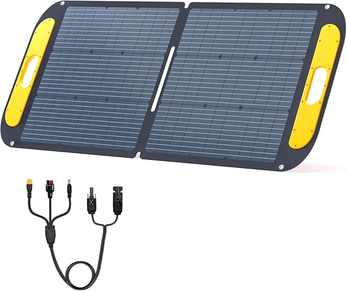 VTOMAN Portable Solar Panel for Solar Generator 110W 19V Folding Solar Charger with 23% Efficiency IP67 Waterproof and Adjustable Kickstands Design for Camping RV Outdoor Adventures (VS110)