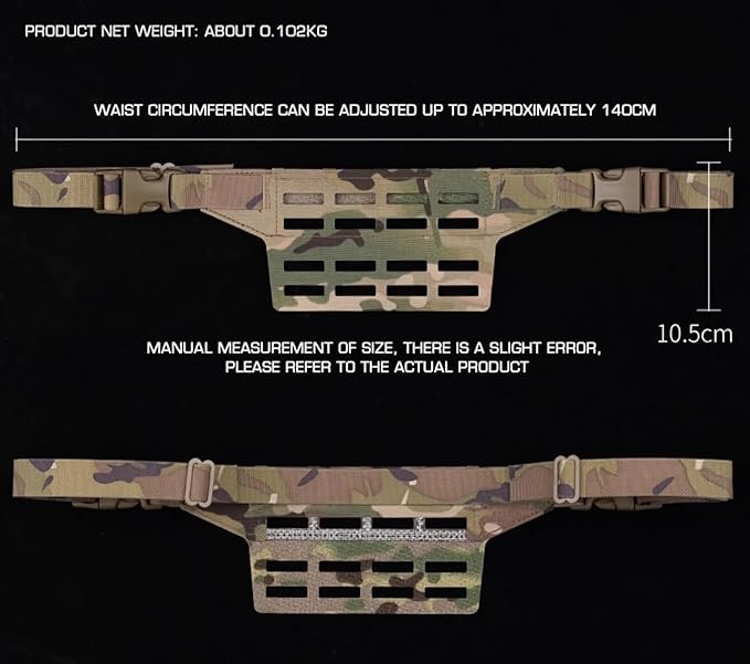 Tactical Fanny Pack Adapter Panel (Slap 4) Waist Belt Extension Platform Lightweight Design MOLLE Mounting for Molle Pouches Mag