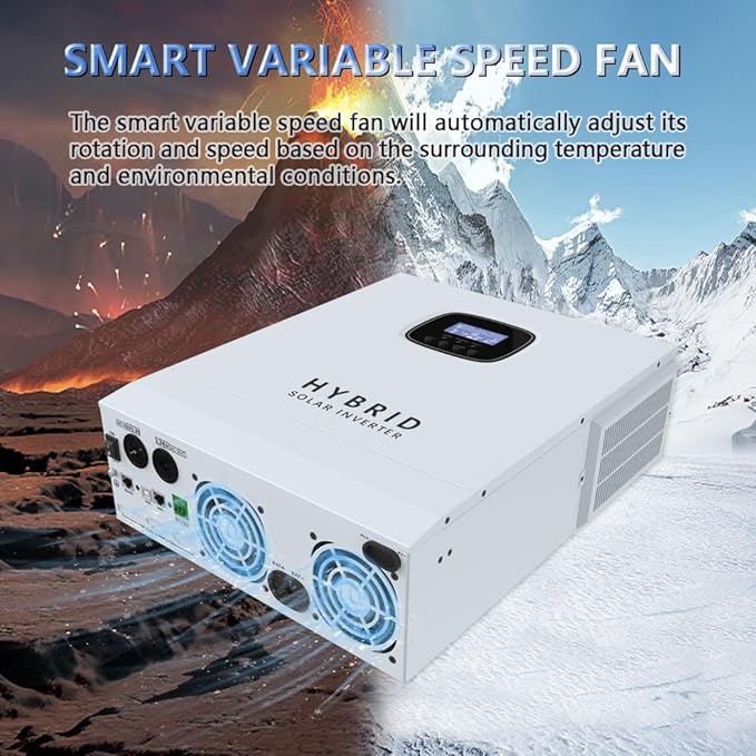 Y&ampH 5000W Hybrid Solar Inverter AC 120V to DC 48V UL1741 Battery-Free Operation Supported with 80A MPPT Charging 6000W PV Input 11kW Peak Lithium/Lead-Acid Compatible for Home RV Off-Grid