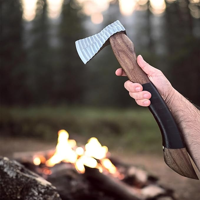 Poshland AX-72 Custom Handmade 16 Inches High Carbon Steel Axe - Gorgeous and Solid Rose Wood Handle