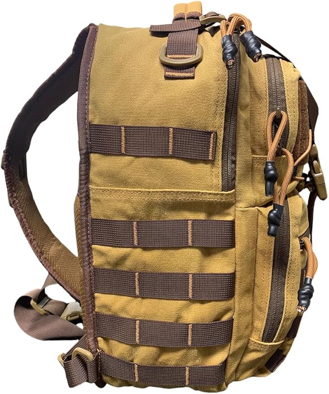 ROARING FIRE Slingshot Waxed Canvas Tactical Sling Bag for Men CCW Concealed Carry Backpack MOLLE Outdoor Chest Pack for Hunting Hiking Travel Commute &amp EDC