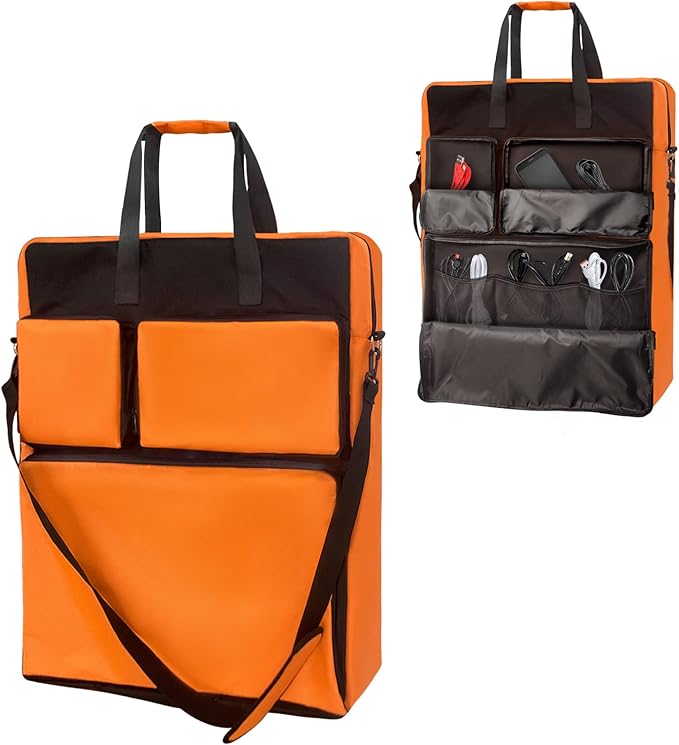 Padded Utility Solar Panel Bagfor Jackery 100 watt Solar PanelDouble Layer Design Can Hold 2 Battery PanelsOrange