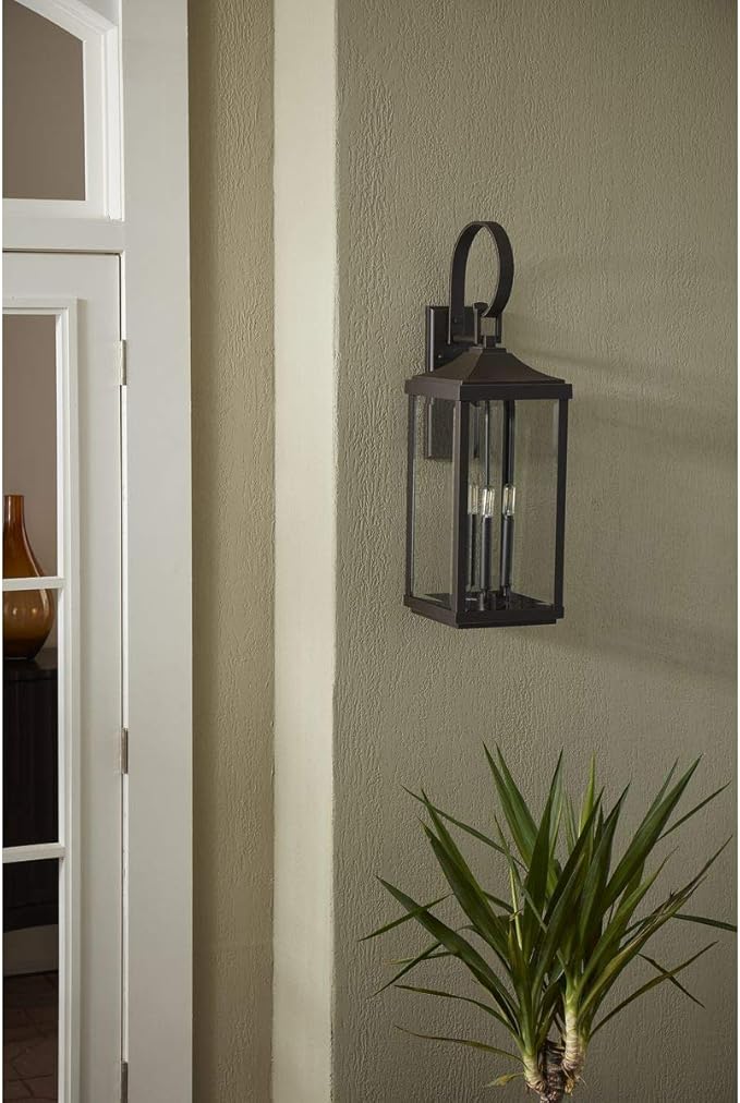 Gibbes Street Collection 3-Light Clear Beveled Glass New Traditional Outdoor Large Wall Lantern Light Antique Bronze