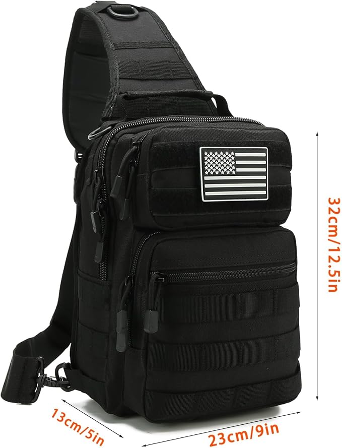Tactical Sling Bag for Men Shoulder Bag Backpack Small Molle Assault Range Bags Chest Pack Day Pack Diaper Bag (Purple)