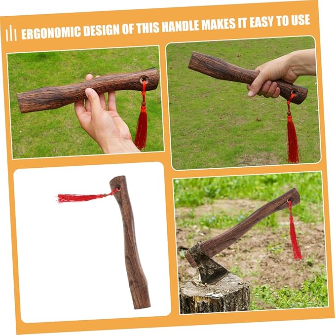 DOITOOL 5pcs Wooden Axe Handle Replacement Axe Hatchet Handle for Woodworking Camping Tools Ergonomic Grip Sturdy Material