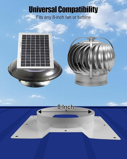 1 Pcs 8 Inch Container Roof Vent Adapter for Whirlybird Turbine Multifunctional Roof Ventilation System Adapter Compatible with Conex Container Vent and Solar Roof Fan