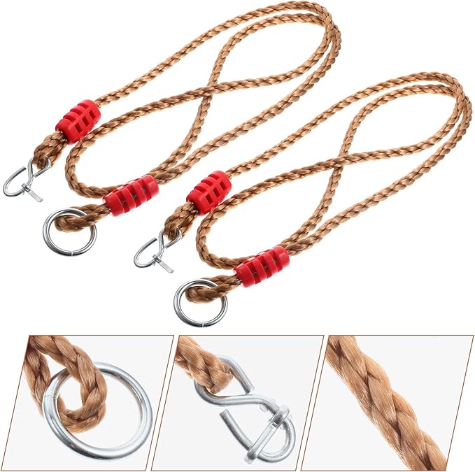 2pcs Adjustable Pe Hammock Tree Swing Straps Rope for Porch Chair Hanging Heavy-Duty Extended Length Swing Nylon Rope Kit for Outdoor Patio Use