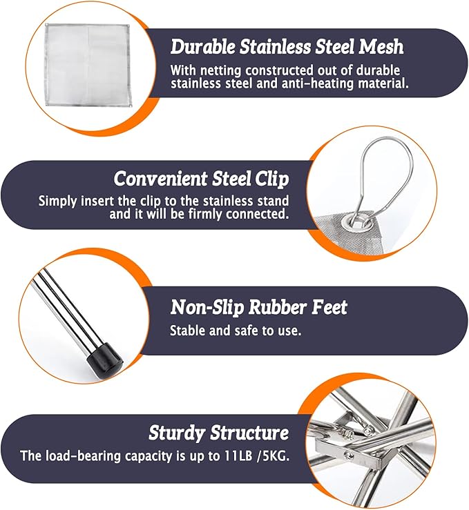 22 inch Portable Outdoor Fire Pit for Camping Upgrade Foldable Stainless Steel Mesh Fire Pits for Outside Wood Burning Collapsible Fireplace for PatioCampingBonfireBackyardGardenBBQ