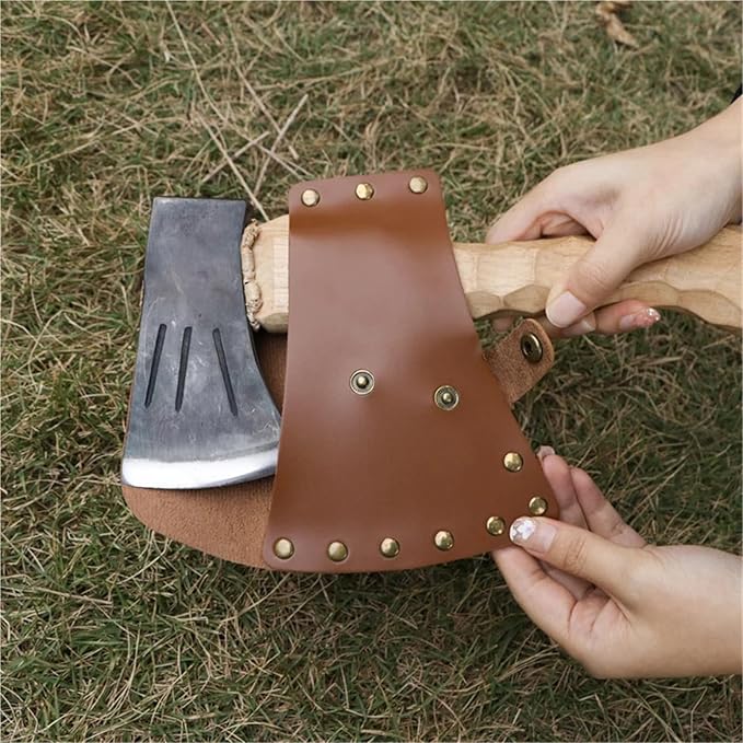 PU Leather Axe Sheath Multi-Size Axe Protective Cover Camping Accessory Essentials for Lumberjacks Working Outdoors for Outdoor Camping Blade Protection