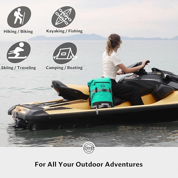 STOVER 5/10/25/30/40/55L Waterproof Dry Bag- Roll-Top Backpack w/Phone Case- Kayaking Hiking Camping Boating- Men/Women