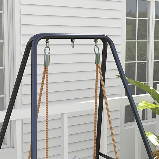 A-Shaped Hammock Chair Stand Heavy Duty Swing Stand for Indoor and Outdoor Use 330 lbs Capacity Black