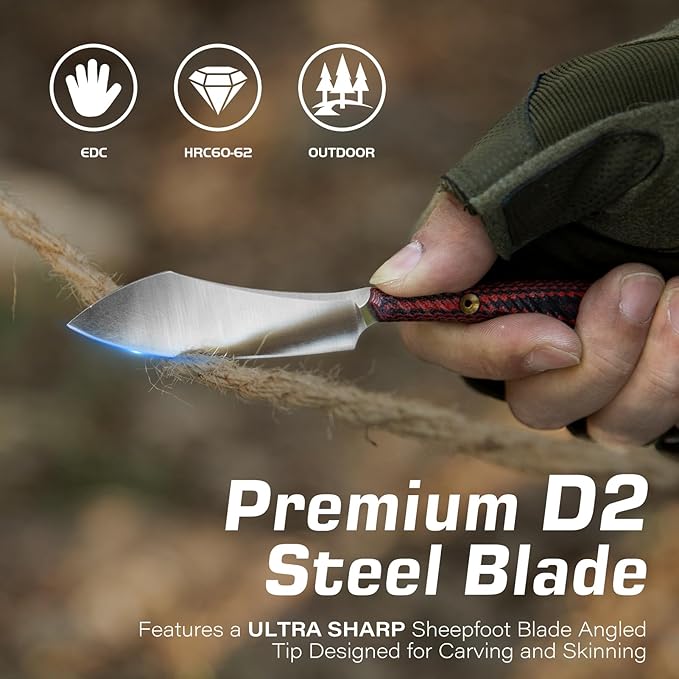 Dispatch Axis Lock Folding Knife with Small Fixed Blade Knife