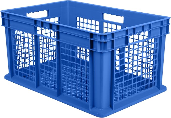 Hudson Exchange 24 x 16 x 12 Mesh Straight Wall Handled Storage Container Tote Blue