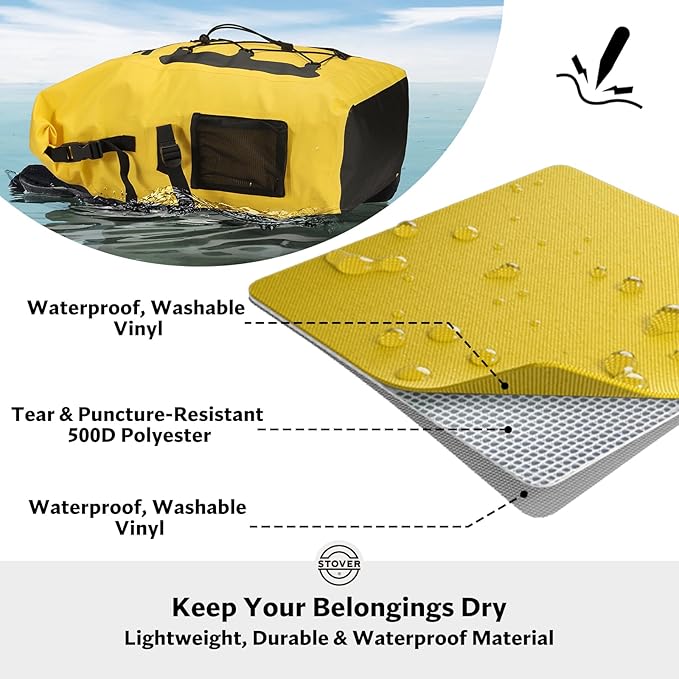 STOVER 5/10/25/30/40/55L Waterproof Dry Bag- Roll-Top Backpack w/Phone Case- Kayaking Hiking Camping Boating- Men/Women