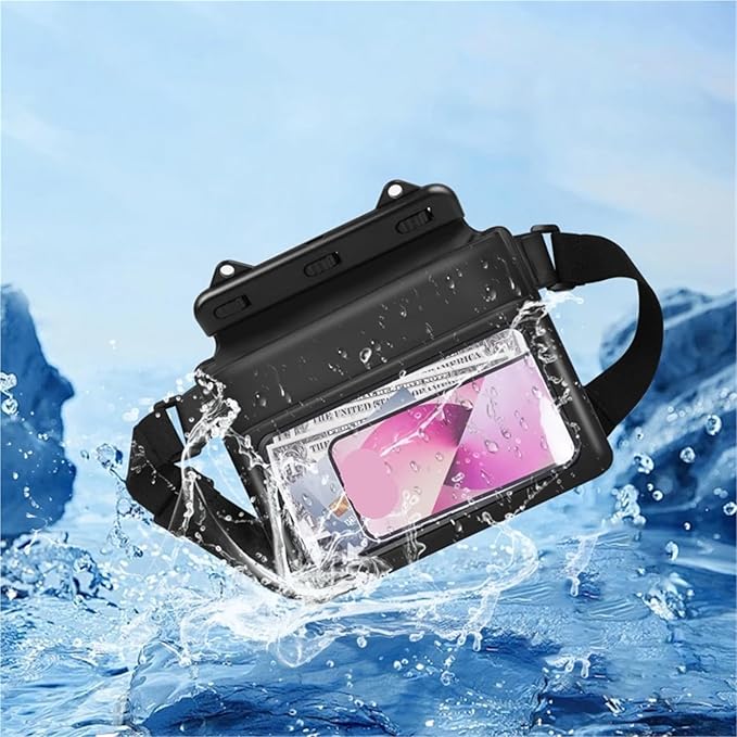 Waterproof Dry Bag Waterproof Dry Bag Pouch for Phone Bag Adjustable Waist Strap Shoulder Bags Underwater Case for Beach Swimming Boating Fishing for SwimmingBoating(White)