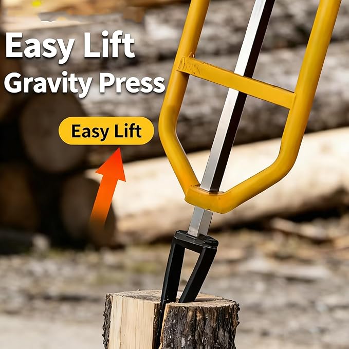 Portable Manual Log Splitter Firewood Kindling Tool for Outdoor Wood Splitting Triangular Large Arc Design Inertia Wedge Axe for Camping Farm &amp Home Use Wilderness Survival